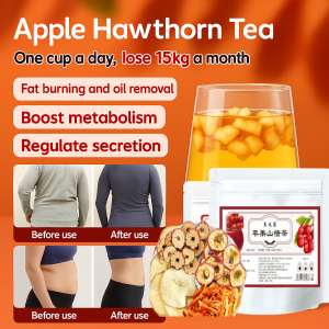 【Natural Ingredients】Apple Hawthorn Tea Herbal Detox Fat Burn Office Workers Weight Loss Orange Peel No Additives Instant Brew Antioxidant Boosts Metabolism Healthy Tea