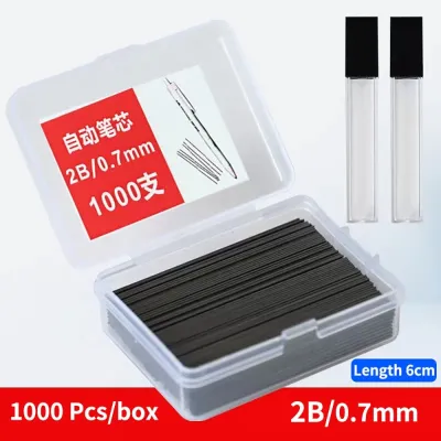1000Pcs/Box 0.5mm 0.7mm 2B Mechanical Pencil Refill Leads Automatic Core School Black
