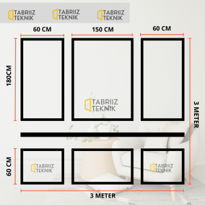 PAKET DEKORASI WALL MOLDING LIST PVC DINDING 3 X 3 METER LANGSUNG PASANG SESUAI GAMBAR PREMIUM