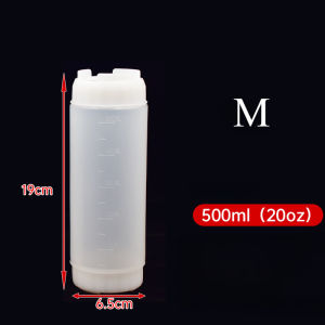 16/20/24oz Double Head Sauce Bottles Large-Capacity Refillable Sauce Squeeze Bottle Salad Dressing Olive Oil Dispensers