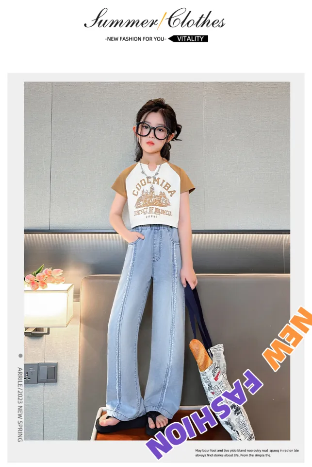 Teenage Girls Pants 2023 Summer Casual Thin Trousers for Children