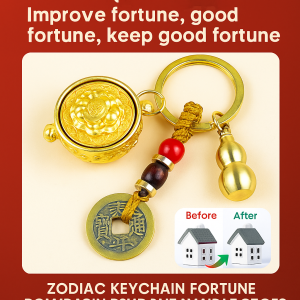 Fortune brass keychain pendant Turning Zodiac Jubilee Pot Handle Piece Turning Pendant