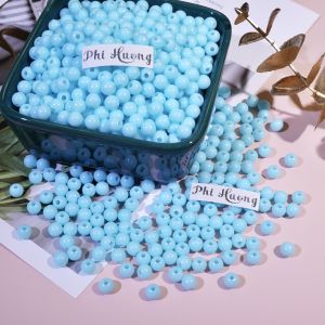 10gr hạt cườm xỏ vòng tone màu xanh charm nhựa nhiều kiểu làm handmade