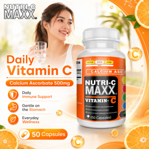 Calcium Ascorbate Vitamin C 500mg 50 Capsules | Daily Wellness Supplement