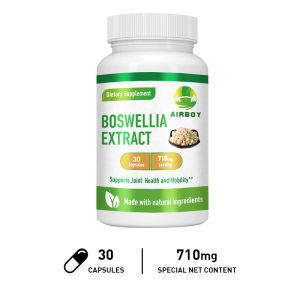 AIRBOY Boswellia Extract Capsules - Contains Boswellia Powder and Bioperene (Black Pepper Fruit Extract) - Boswellia Supplements 30/60/120 Capsules