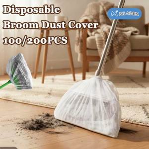 MLADEN 100/200Pcs Portable Disposable Broom Cover Non-woven Fabric Household Electrostatic Dust Paper Hair Absorbent