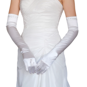 Wedding Crystal Gloves Wedding Gloves Party Supply Bridal Gloves for Concert Full Finger White Gloves