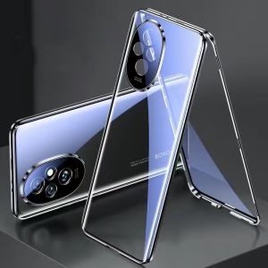 360 Full Case For Honor 200 Pro Case For Honor 200 100 Double Sided Adsorption Metal Tempering Glass Protection Cover