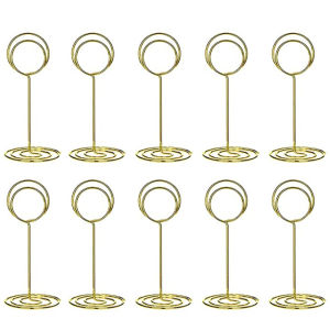 🔥Fast Delivery🔥10pcs Mini Place Card Holders Cute Table Number Holders Classy Table Card Holder Table Picture Stands Elegant Wire Photo Holder Menu Memo Clips Idea for Wedding Anniversary Party