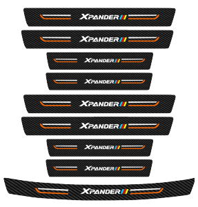 PRINT MITSUBISHI XPANDER Carbon 3D Door Sill Plate Guard Pelindung Pijakan Injakan Kaki Pintu Mobil Set