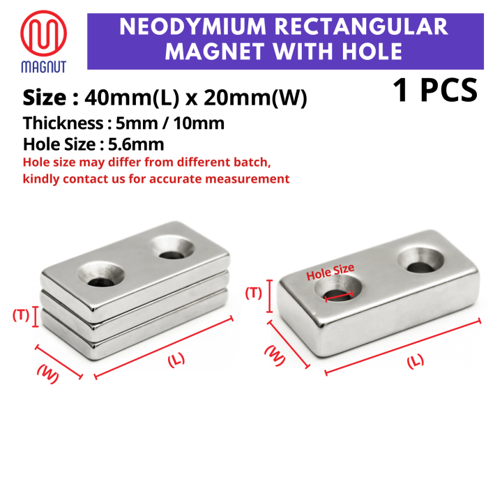 1pcs - 40mm x 20mm x 10mm or 40mm x 20mm x 5mm Rare Earth Neodymium ...