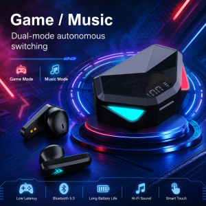 NEXUS : X15 TTWS Wireless Earbuds Bluetooth Earphones for Gaming Headset Noise Cancelling Hifi Bass with Mic