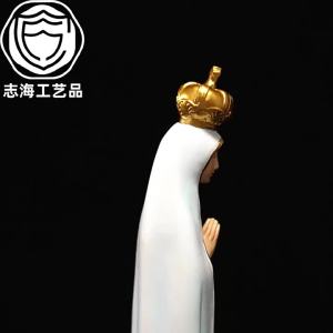 Classical White Fatima Resin Figurine 20.5cm Home Decoration Gift for Christmas Mothers Day