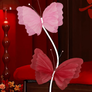 NEMOPH Large Simulation Wedding Butterfly Ornament 50cm Big Size 3D Design 3D Wedding Decoration Shopping Mall Hollow Texture Hanging Gauze Butterfly Wedding Scene