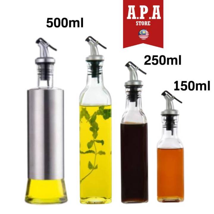 APA Seasoning Glass Oil Bottle Dispenser Stainless Steel Leakproof
