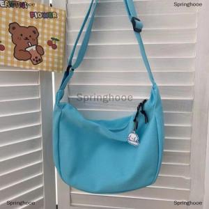 [COD] Springhooe กระเป๋านักเรียนสไตล์วัยรุ่นลำลองผ้าแคนวาสน่ารักสไตล์ฮาราจูกุสไตล์ญี่ปุ่นกระเป๋าแมสเซนเจอร์สวยงามจุของได้มากกระเป๋าสะพายไหล่สำหรับผู้หญิง Y2K ใหม่