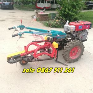 Khung máy thu hoach lạc gắn máy cày