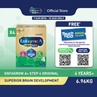 [Bundle of 4] Enfagrow A+ Step 4 (4Y+) Original Milk Formula Powder (1.74kg x 4)