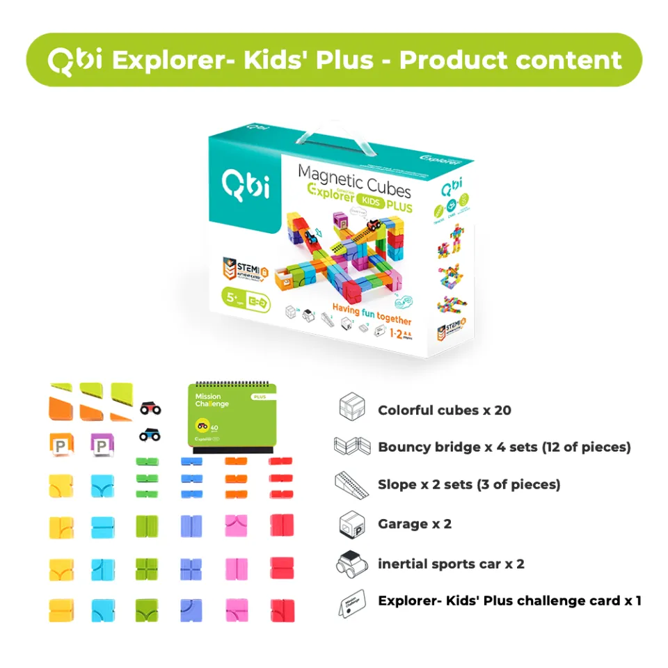 Qbi Magnetic Cubes［Explorer KIDS PLUS］ Qbi Magnetic Cubes Explorer - Kids' Plus Pack | Taiwantrade
