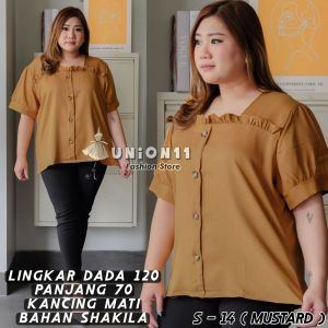 UNION11- ATASAN WANITA JUMBO XXXL / BAJU JUMBO WANITA / BAJU KERJA WANITA BIGSIZE / BLOUSE JUMBO WANITA / ATASAN JUMBO WANITA LD 120 / JOVITA