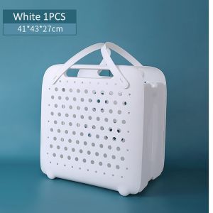 ตะกร้าพลาสติก✨พับได้✨ตะกร้าใส่เสื้อผ้า ตะกร้าพลาสติก ตะกร้าผ้าสำหรับซักรีด ดีไซด์เรียบหรูทันสมัย ประหยัดเนื้อที่ แข็งแรง