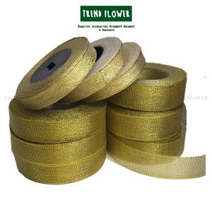 Pita emas GLITER 3 variasi lebar pita setengah in per roll kado hiasan souvenir hampers pita potong