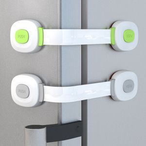 JECAE Sáng tạo 2 chiếc / Bộ Ổ khóa có rãnh Quai đeo Trẻ em Công ty Điều chỉnh Khóa an toàn cho trẻ em Thiết bị bảo vệ trẻ em Khóa cửa tủ lạnh Khóa tủ