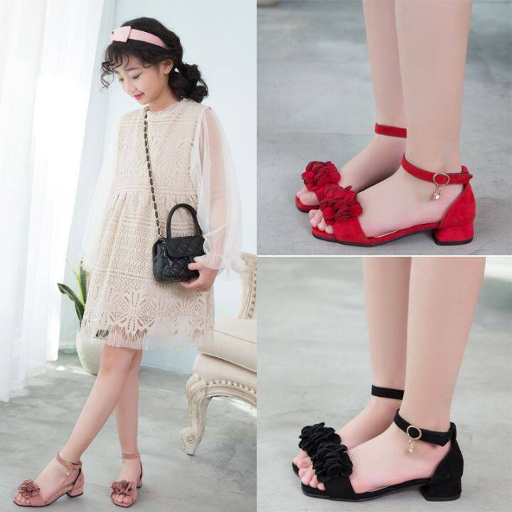 Cute Princess Shoes for Children Sandals for Girls High Heels