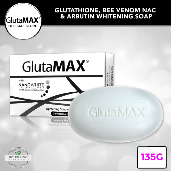 GlutaMAX Lightening Soap with Glutathione 135g Moisturizing Firming Anti-oily Face
