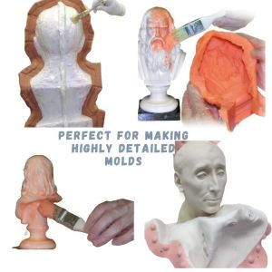 Brush-on Life Casting Mold Silicone 1000:1000 Platinum Cured Brushable Industry Grade Non-Toxic Skin-Safe DIY Craft INI