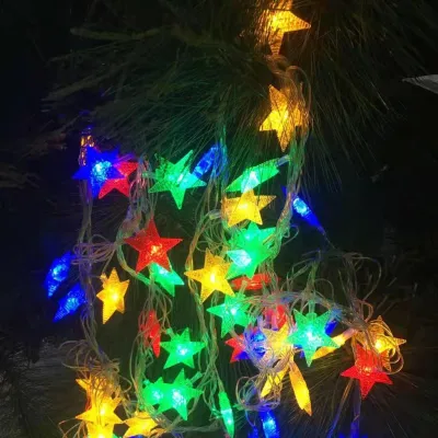 Music Christmas Lights stars LED colorful light 5meter 50L indoor Outdoor waterproof Christmas song