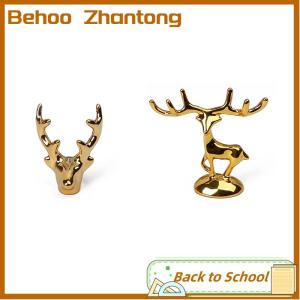 Behoo Nai sừng tấm bức tượng Bắc Âu Giáng sinh Tuần lộc nghệ thuật bức tượng Cổ điển vàng thủ công mỹ nghệ trang trí bàn trang trí quà tặng