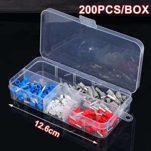 200Pcs Electrical Wire Connectors Tube Insulated Terminals Tubular Cold Crimp Terminal Wire Cable Connector Ferrules Terminals