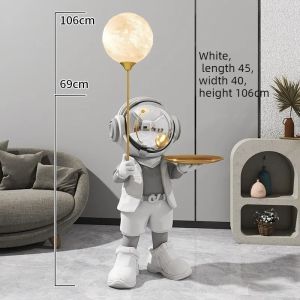 xpkQ Astronaut Style Room Ornaments Large Creative Moon Lamp Figurines Home Decor Tray Ornament Living Room Holiday Original Gifts 4P6B8