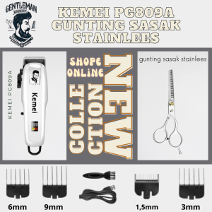 Kemei Original PG809A Mesin Cukur Rambut Portable Terlengkap Dengan Indikator LED Baterai Kapasitas Besar