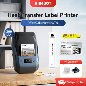 NIIMBOT M2 300DPI Thermal Transfer Label Printer-Bluetooth Waterproof Sticker Maker for Retail Home