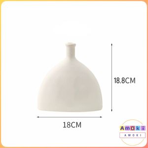 Amoki【Ready in Stock】 White Nordic Style Plastic Vase Modern Flower Vase Wedding Table DIY Home Decor