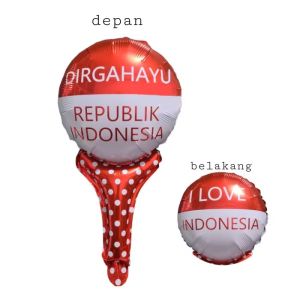 Balon Tepuk Dekorasi Foil Stick MERAH PUTIH DIRGAHAYU RI 17 AGUSTUS INDONESIA MERDEKA (1pc)