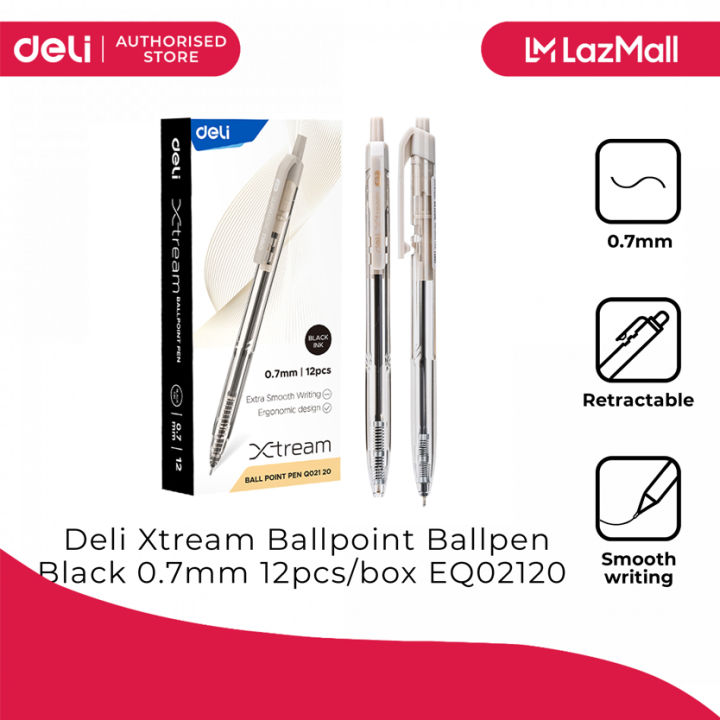 Deli Writing Instruments Deli Writing Instrument- Xtream Ballpoint Ballpen Black 0.7mm EQ02120 ...