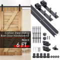 2.44/1.83M Rel Pintu Geser Sleding Barn Door Pintu Geser Industrial / Set barn door untuk Rel Geser Pintu Kayu Gudang lebar pintu / Rel Pintu Geser Door Track sliding door Hardware Rel Pintu Sleding untuk ukuran pintu. 