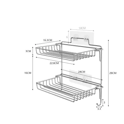 Stainless Steel Foldable Storage Rack No Punching Kitchen Bathroom Wall Mounted Toilet Storage Rack Kitchen Cupboard Organizer Food Storage Cabinet