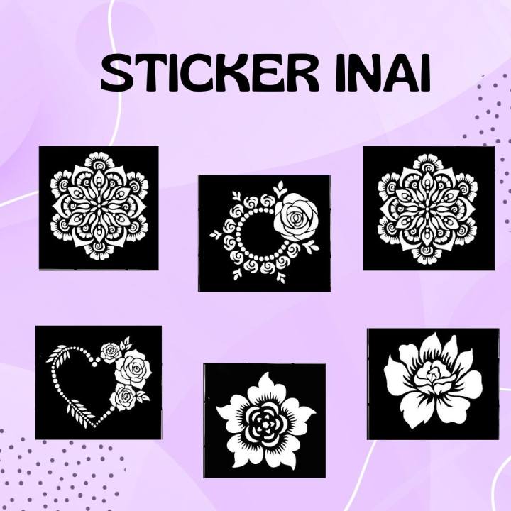 Sticker Corak Inai / Henna Stencil / Sticker Henna / Mehndi Stencil New ...
