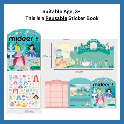 [SG STOCK] Reusable Sticker Book with Handle - Age 2+ Kid Children Toddler Early Learning Sticker Activity Book Portable Travel Toy Gift