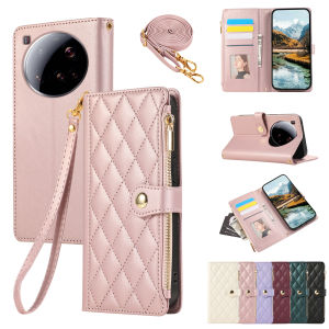 Crossbody Zipper Card Solt Wallet Leather Case For Xiaomi Redmi Note 14 Pro Plus 13 12 14C 13C 14T POCO X7 Pro Bag Diamond Cover