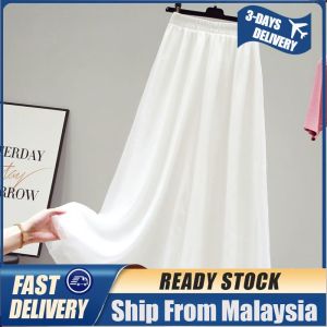 Womens Trousers Double Chiffon Wide-leg Pants High-waisted Pants