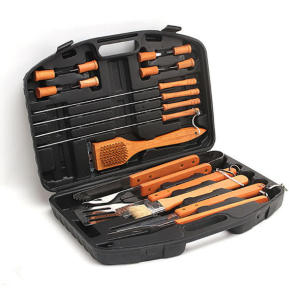 Dụng cụ nướng BBQ Cooker bằng gỗ HC-1001 18 món Wood BBQ Grill Tool Set