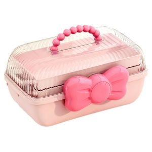 BLACKON 3Layer Jewelry Hair Accessories Storage Box Clear Practical Bowknot Rabbit Organizer Durable Portable Display Collection Case Children
