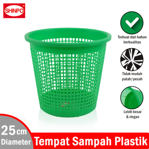 SHINPO Tempat Sampah Rumah Diameter 25 CM Plastik Trash Can Perlengkapan Rumah SPO-SIP-830