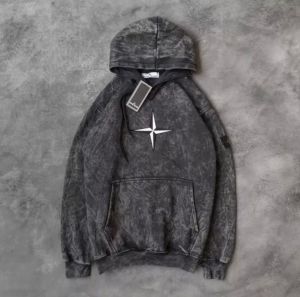 Hoddie pria Sweater hoodie sandwash pria wanita Jaket Sweater Hoodie STONE ISLAND full tag & lebel sandwash hitam
