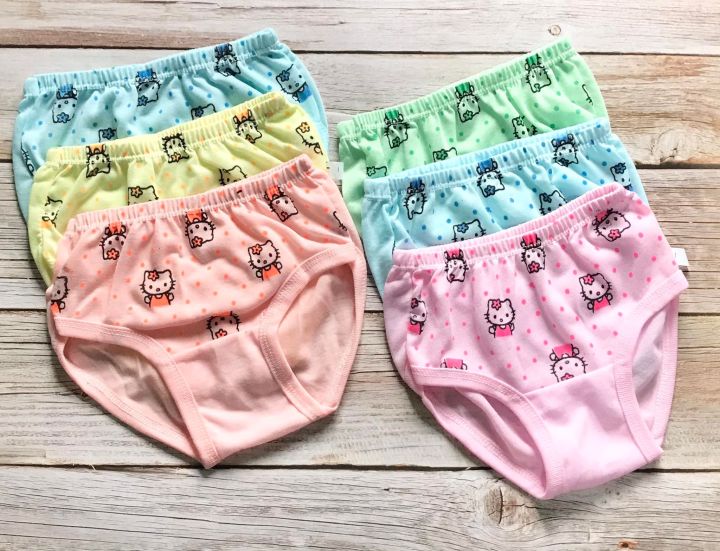 6/12 pcs Kids Panty Bargain 6mos-5yrs old Colored Plain Baby girl undies  Panties COD Baby Underwear Kids Undies Panty Wholesale